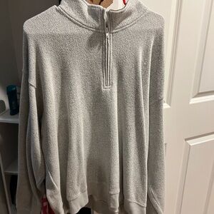 Orvis Men's Light Gray Zip-Up Sweater